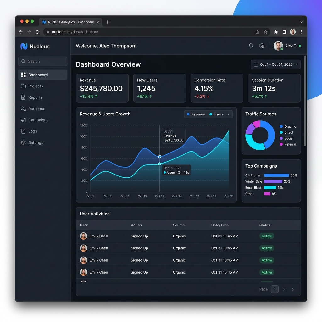 Logistics Dashboard Screen Mockup